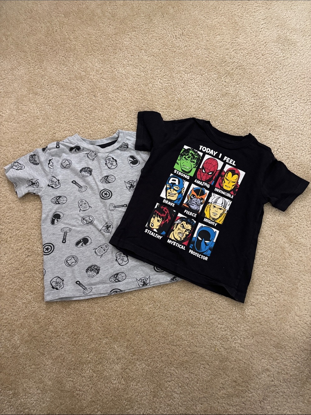 Marvel Kids Black & Gray Superhero Graphic Tee Set